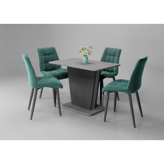 Стол обеденный раскладной Cosmo Grey 110(145)x68 см Графит / Серый Камень 2