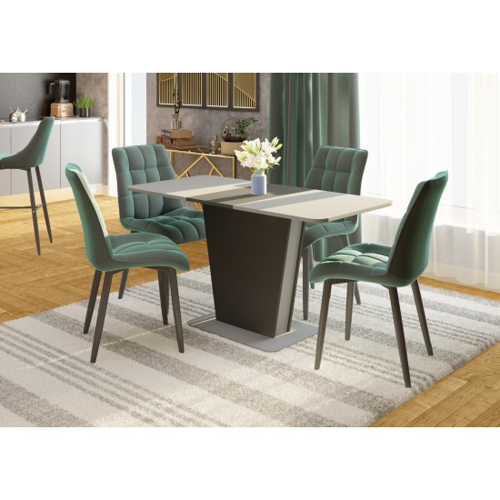 Стол обеденный раскладной Cosmo Grey 110(145)x68 см Графит / Серый Камень 9