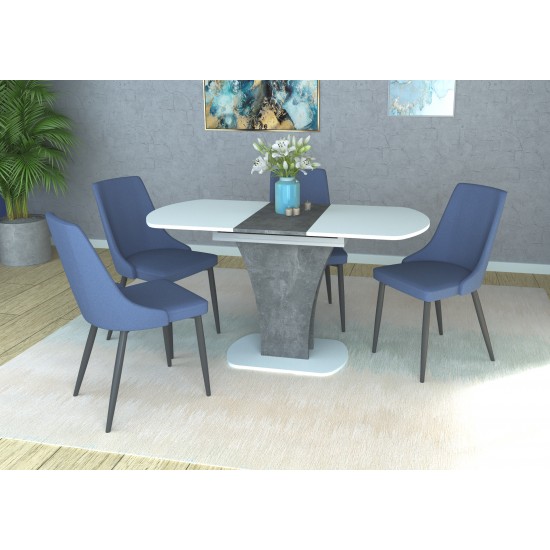 Стол обеденный раскладной Sheridan 110(145)x68 см Белая Аляска / Индастриал 15