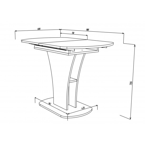 Стол обеденный раскладной Sheridan 110(145)x68 см Белая Аляска / Индастриал 13