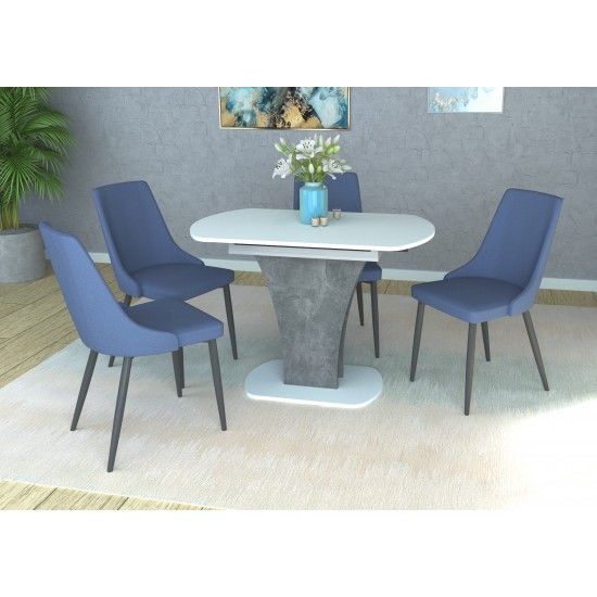 Стол обеденный раскладной Sheridan 110(145)x68 см Белая Аляска / Индастриал 14