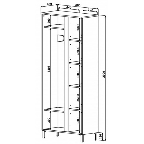 Шафа Verona 2D Блеквуд ячмінний / Антрацит 4