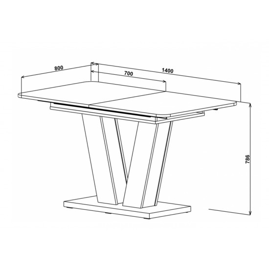 Стол обеденный раскладной Torino 140(180)x80 Белая Аляска / Индастриал 10