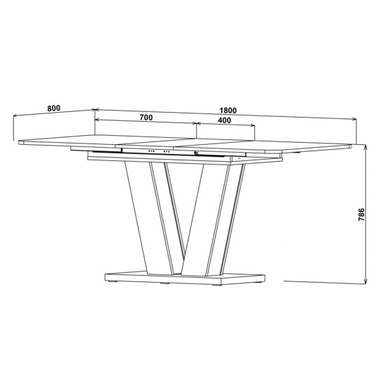 Стол обеденный раскладной Torino 140(180)x80 Белая Аляска / Индастриал 9