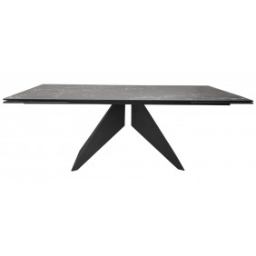 Стіл розкладний керамічний Sapphire Black Marble 200(300)*100 см. Чорний