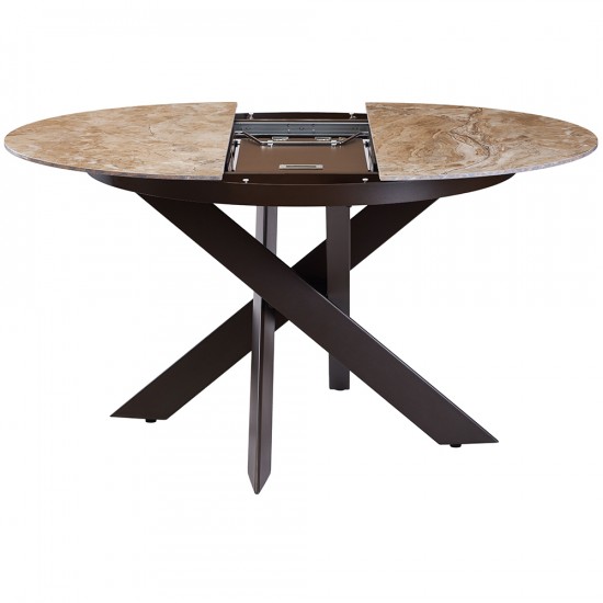 Стол обеденный раскладной керамика Moon Brown Marble 110X110(140) Коричневый 7