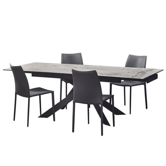 Стіл обідній розкладний керамічний Gracio Light Grey 90X160(240) Сірий 3