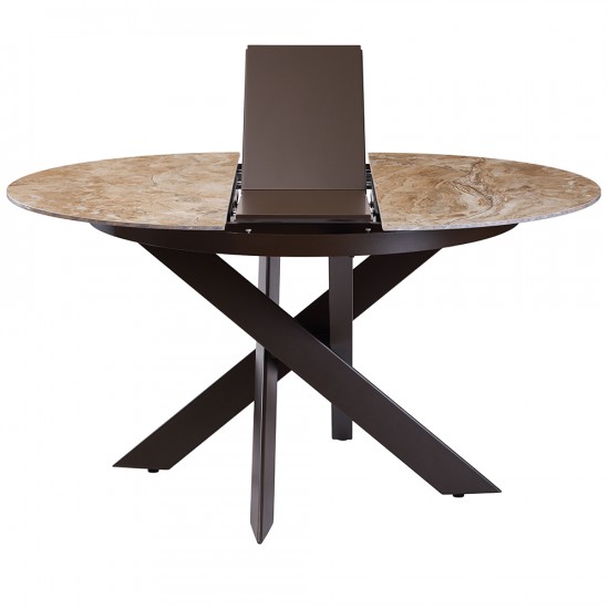 Стол обеденный раскладной керамика Moon Brown Marble 110X110(140) Коричневый 8