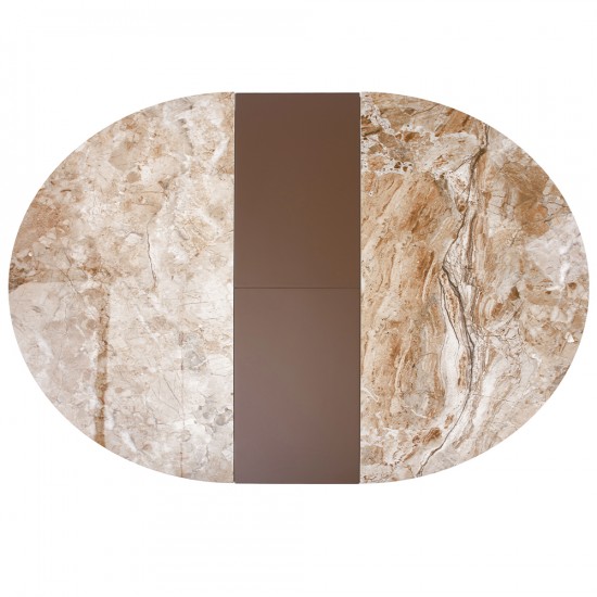 Стол обеденный раскладной керамика Moon Brown Marble 110X110(140) Коричневый 3