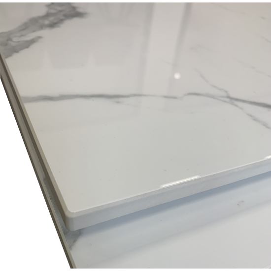 Стіл обідній розкладний керамічний Gracio Straturario White 90X160(240) Білий 2