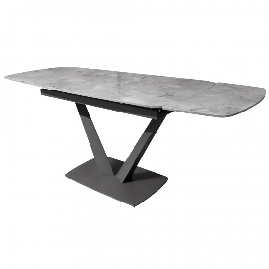 Стол раскладной керамика Elvi Grey Stone 80X120(180) см 3