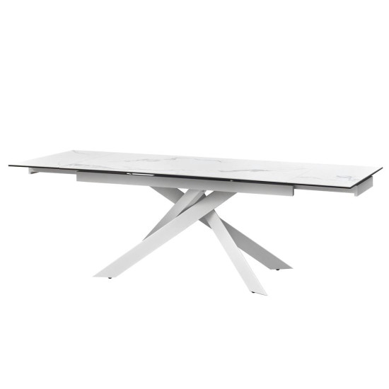 Стіл обідній розкладний керамічний Gracio Straturario White 90X160(240) Білий 1