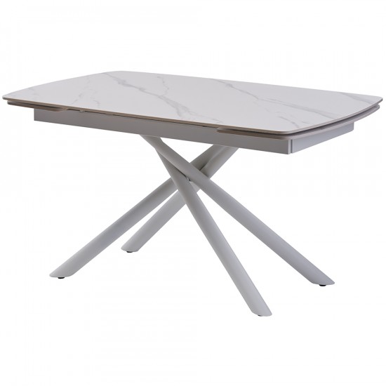 Стол обеденный раскладной Palermo White Marble керамика 90X140(200) Белый 1