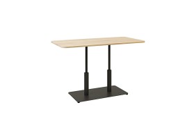 Стол Ibiza Soft Double light 120x70 черный металл / дуб ДСП (текстура)