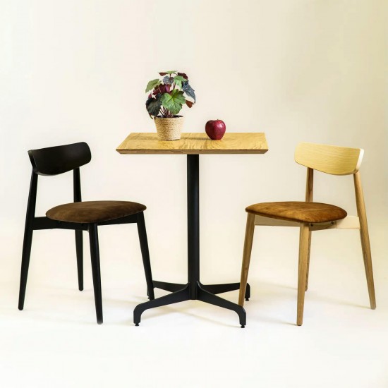 Стол Leo 60 х 60 чёрный / дуб 3