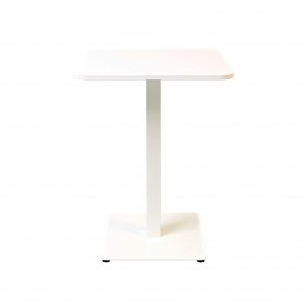 Стол Tetra light soft 60 х 60 белый металл / белый ДСП (текстура)
