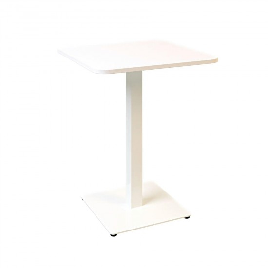 Стол Tetra light soft 60 х 60 белый металл / белый ДСП (текстура) 2