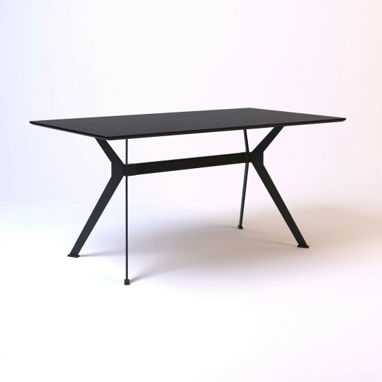 Стол Stealth (Стелс) 160 х 90 чёрные ноги / чёрный дуб 2