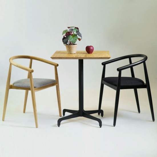 Стол Leo 60 х 60 чёрный / дуб 2