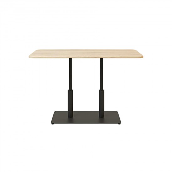 Стол Ibiza Soft Double light 120x70 черный металл / дуб ДСП (текстура) 2