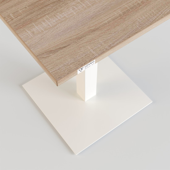 Стол Tetra light 80 х 80 белый металл / дуб ДСП (текстура) 3