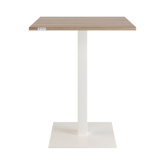 Стол Tetra light 80 х 80 белый металл / дуб ДСП (текстура) 2