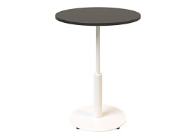 Стол Ibiza R light d-60 белый металл / чёрный ДСП (текстура)