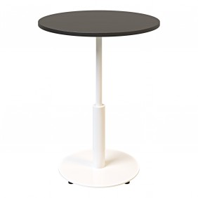 Стол Ibiza R light d-60 белый металл / чёрный ДСП (текстура)