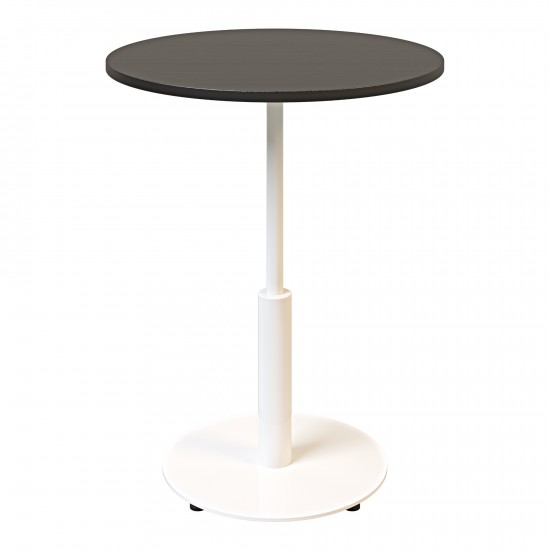 Стол Ibiza R light d-60 белый металл / чёрный ДСП (текстура) 1