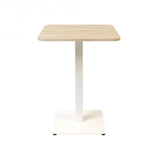 Стіл Tetra light soft 60 х 60 білий метал / дуб ДСП (текстура) 1