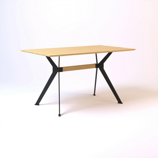 Стол Stealth (Стелс) 140 х 80 чёрные ноги / натуральный дуб 2