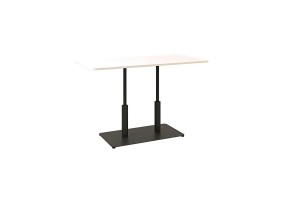 Стол Ibiza Soft Double light 120x70 черный металл / белый ДСП (текстура)