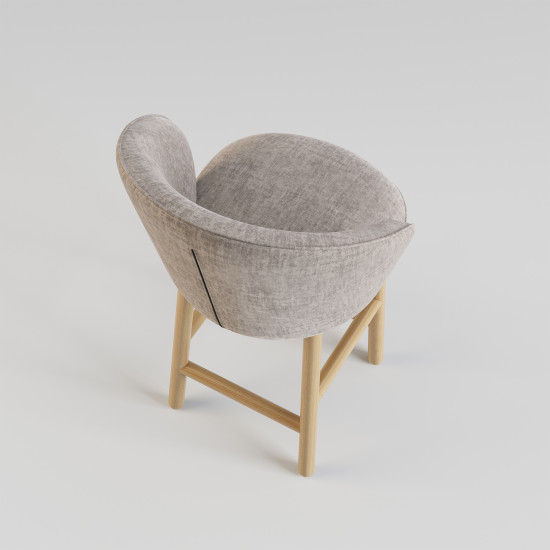 Стілець напівбарний Stitch натуральний ясен / Vouge 14 5