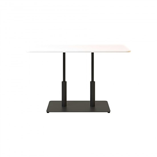 Стол Ibiza Soft Double light 120x70 черный металл / белый ДСП (текстура) 2