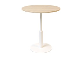 Стол Ibiza R light d-70 белый металл / дуб ДСП (текстура)