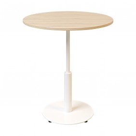 Стол Ibiza R light d-70 белый металл / дуб ДСП (текстура)