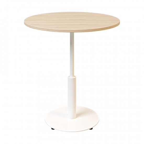 Стол Ibiza R light d-70 белый металл / дуб ДСП (текстура) 1