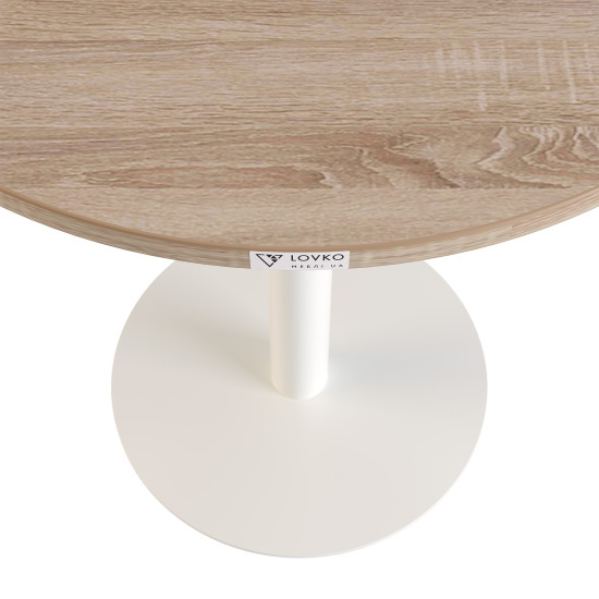 Стіл Soul light d-60 білий метал / дуб ДСП (текстура) 2