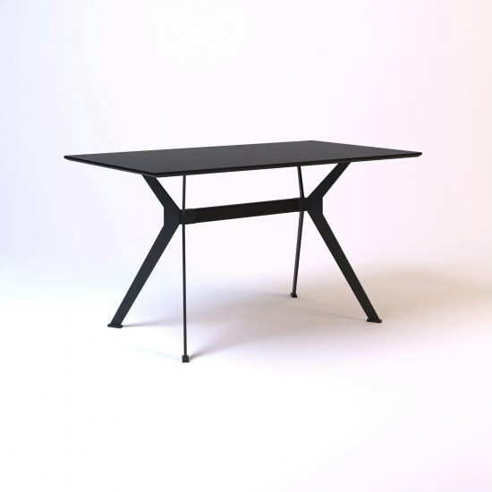 Стол Stealth (Стелс) 140 х 80 чёрные ноги / чёрный дуб 2