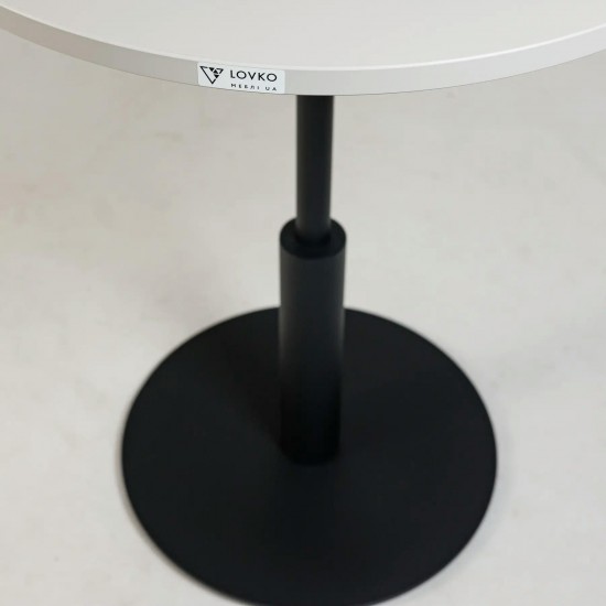 Стол Ibiza R light d-60 черный металл / белый ДСП (текстура) 3