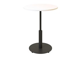 Стол Ibiza R light d-60 черный металл / белый ДСП (текстура)