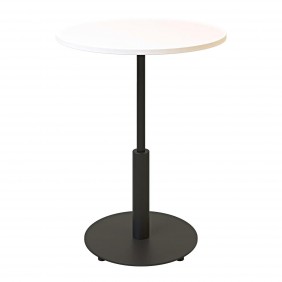 Стол Ibiza R light d-60 черный металл / белый ДСП (текстура)