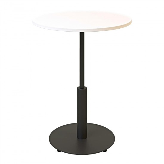 Стол Ibiza R light d-60 черный металл / белый ДСП (текстура) 1