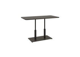 Стол Ibiza Soft Double light 120x70 чёрный металл / чёрный ДСП (текстура)