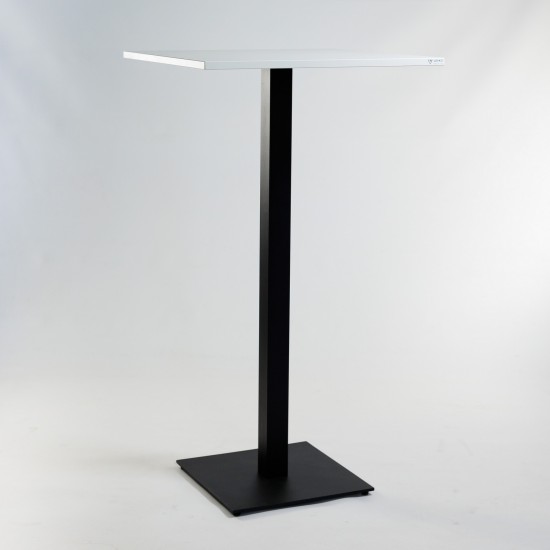 Стол Tetra light bar 60 х 60 черный металл / белый ДСП (текстура) 3