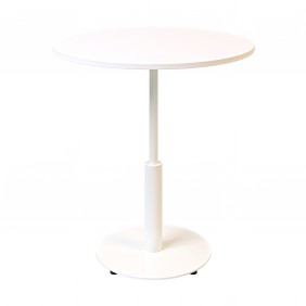 Стол Ibiza R light d-70 белый металл / белый ДСП (текстура)