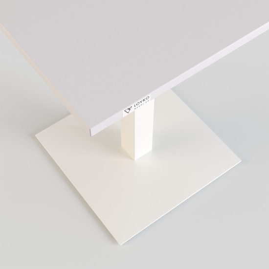 Стіл Tetra light 60 х 60 білий метал / білий ДСП (текстура) 3