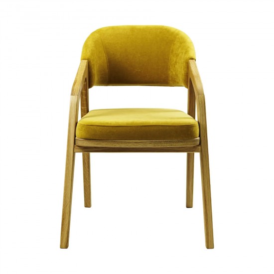 Кресло Otis натуральный дуб / Vintage Velvet 08 Mustard 3