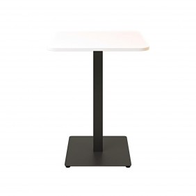 Стол Tetra light soft 60 х 60 чёрный металл / белый ДСП (текстура)