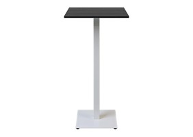 Стол Tetra light bar 60 х 60 белый металл / чёрный ДСП (текстура)